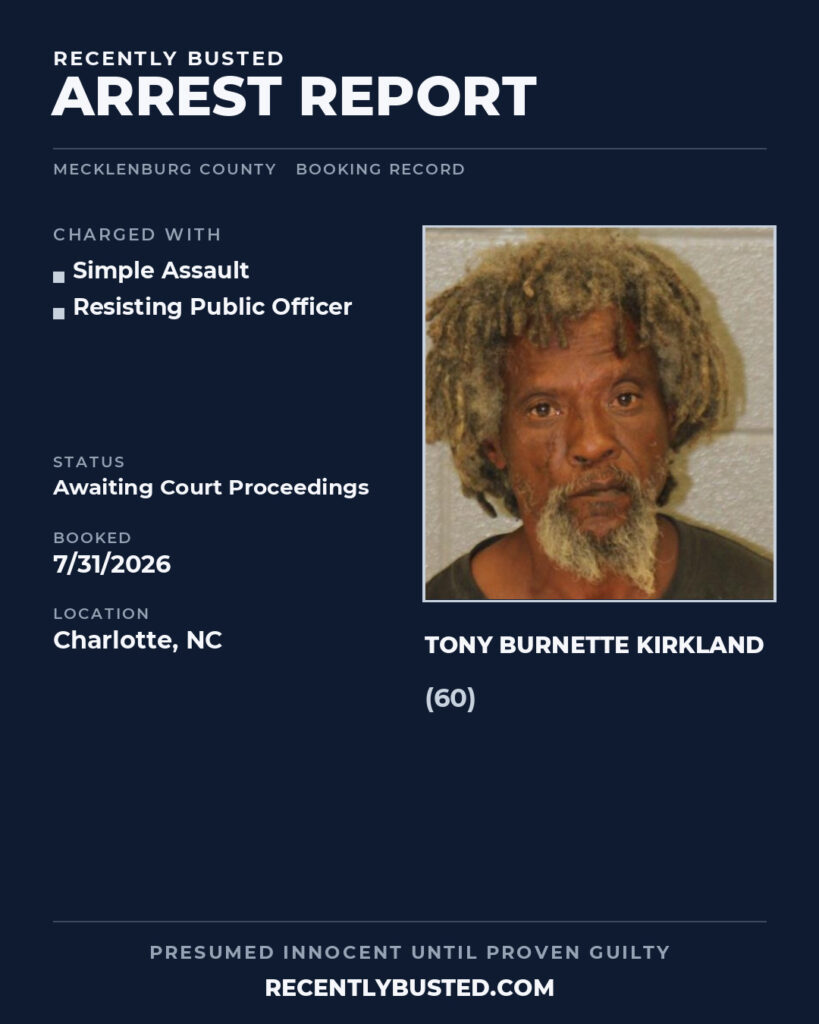 Arrest report - TONY BURNETTE KIRKLAND