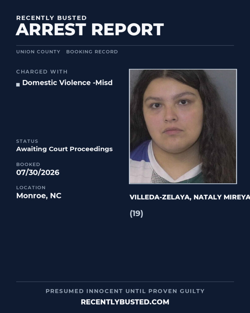Arrest report - VILLEDA-ZELAYA, NATALY MIREYA