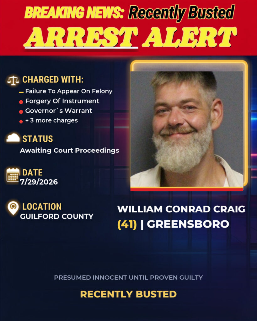 Arrest report - WILLIAM CONRAD CRAIG