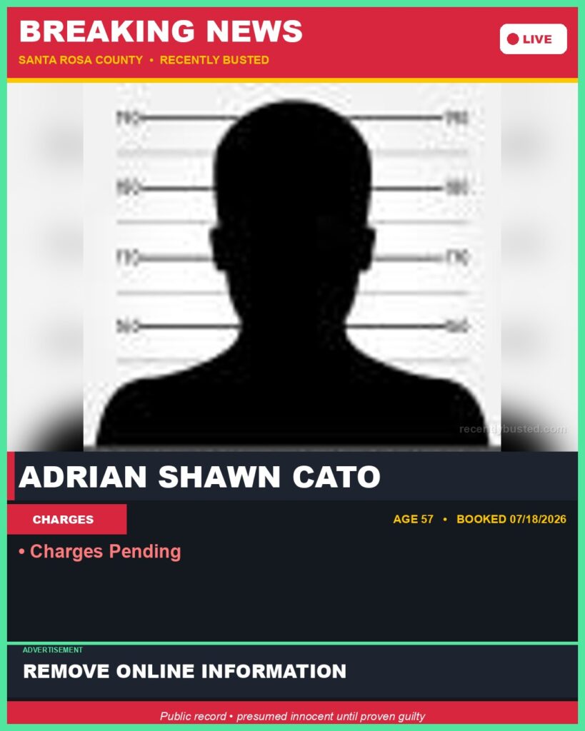 Booking photo of Adrian Shawn Cato