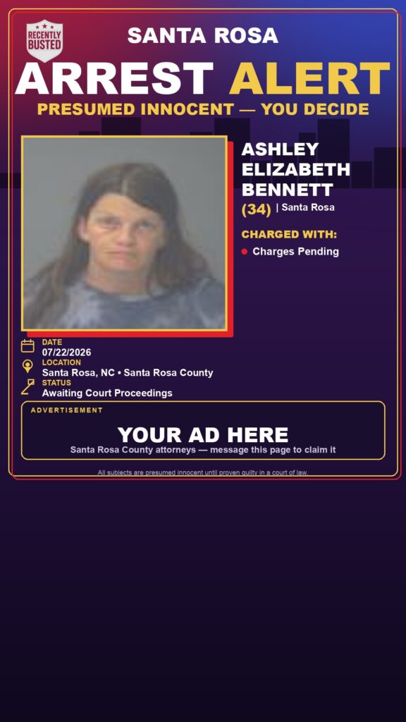 Booking photo of Ashley Elizabeth Bennett