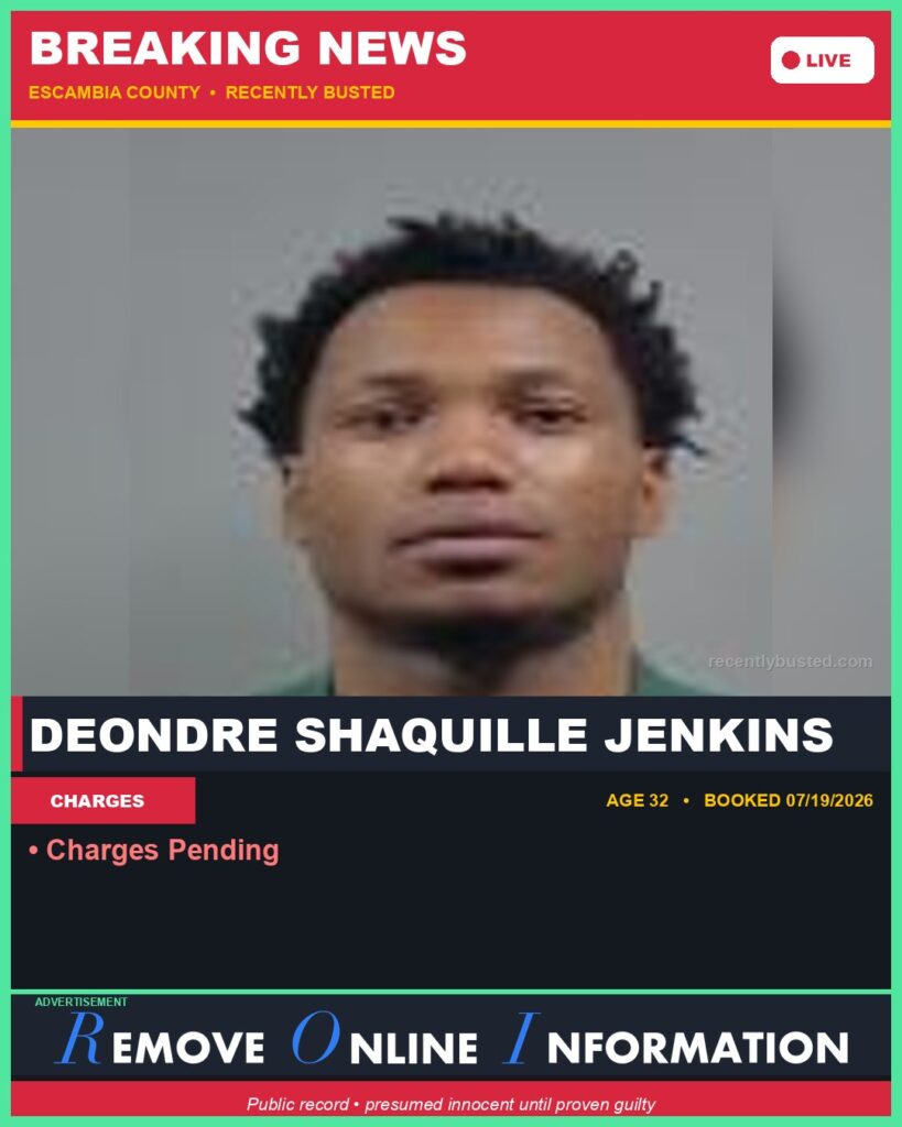 Booking photo of Deondre Shaquille Jenkins