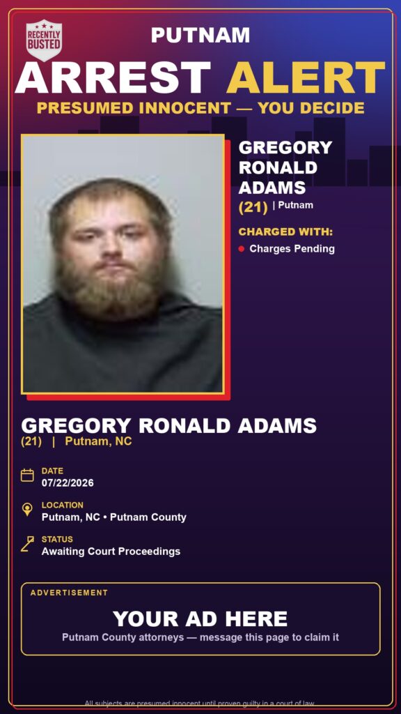 Booking photo of Gregory Ronald Adams