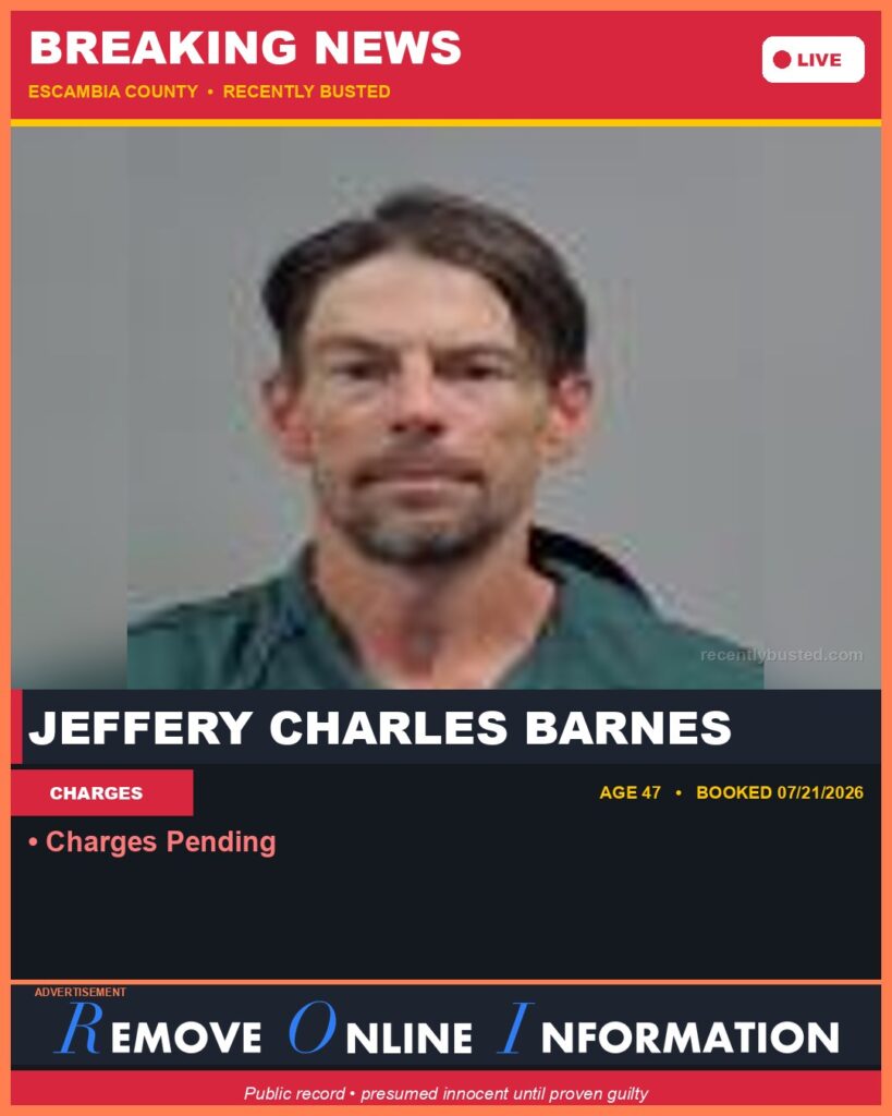 Booking photo of Jeffery Charles Barnes