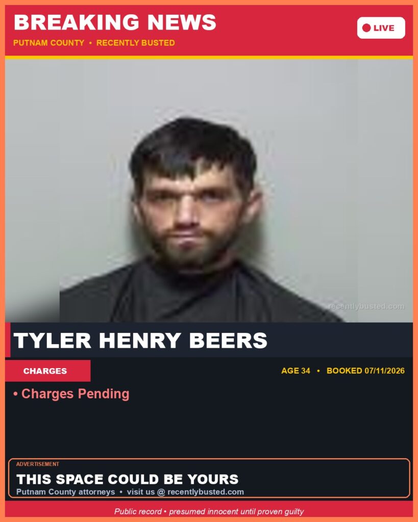 Booking photo of Tyler Henry Beers