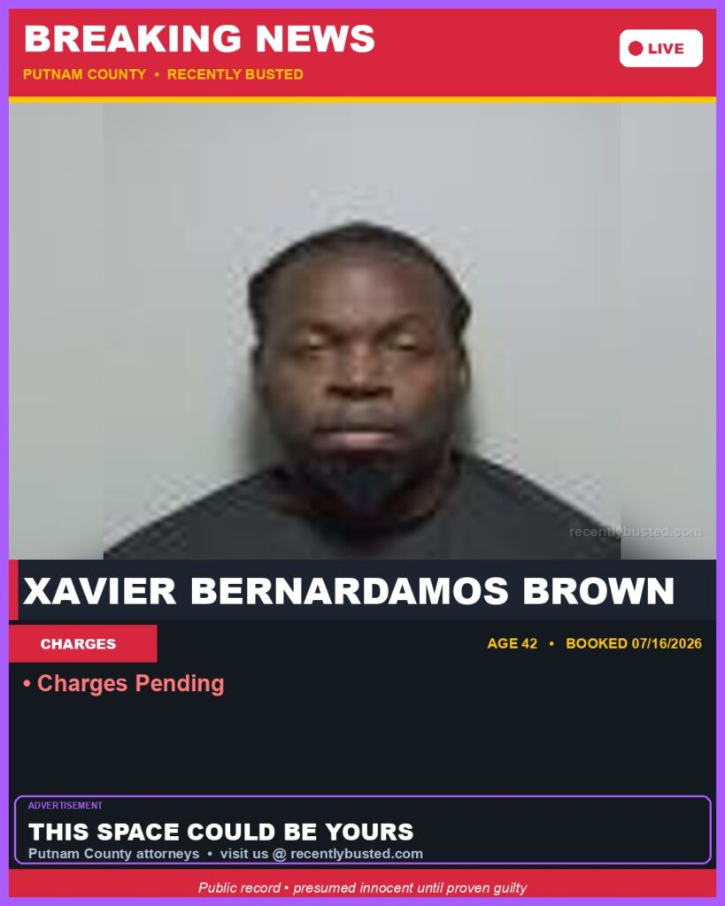Booking photo of Xavier Bernardamos Brown