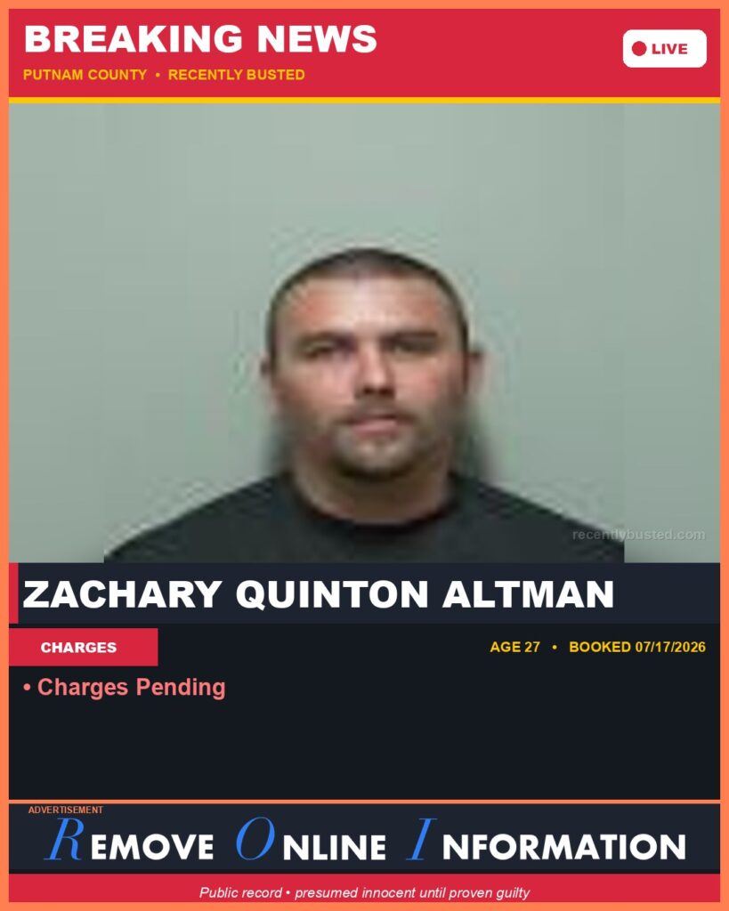 Booking photo of Zachary Quinton Altman