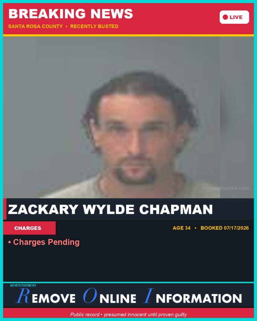 Booking photo of Zackary Wylde Chapman