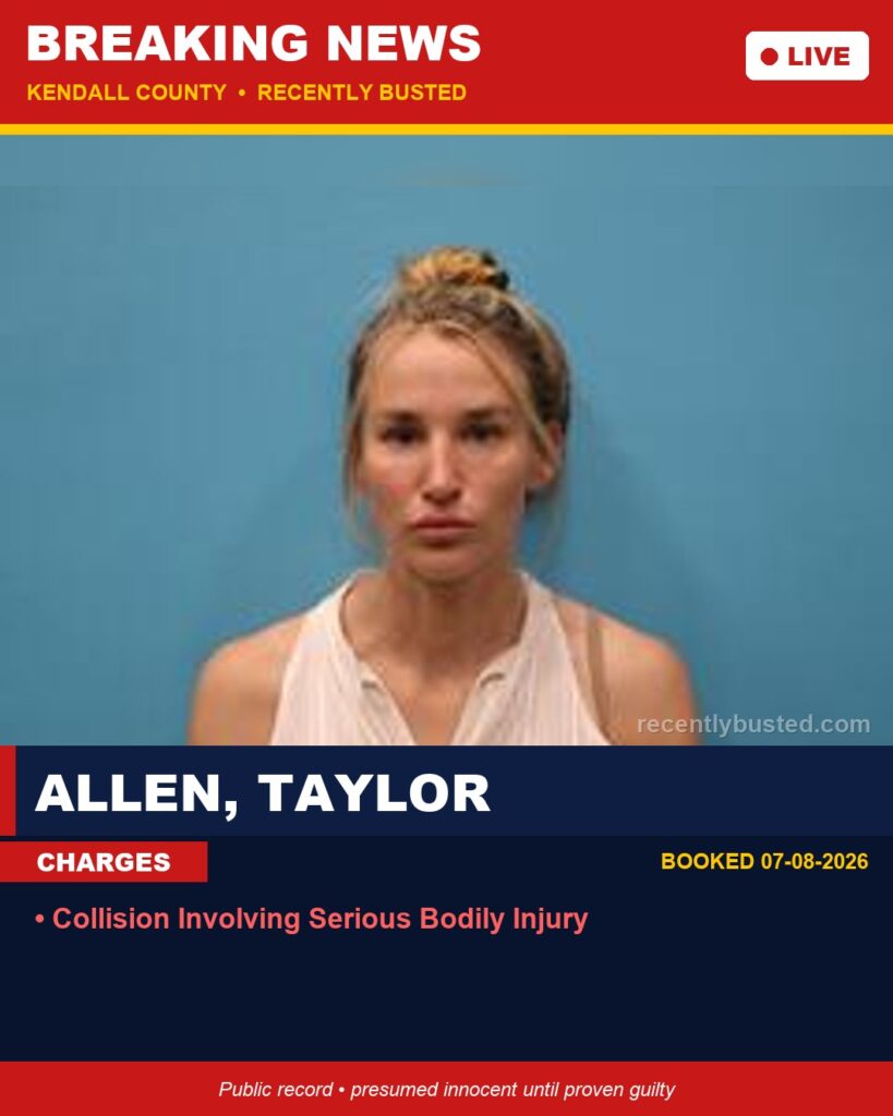 Booking photo of Allen, Taylor