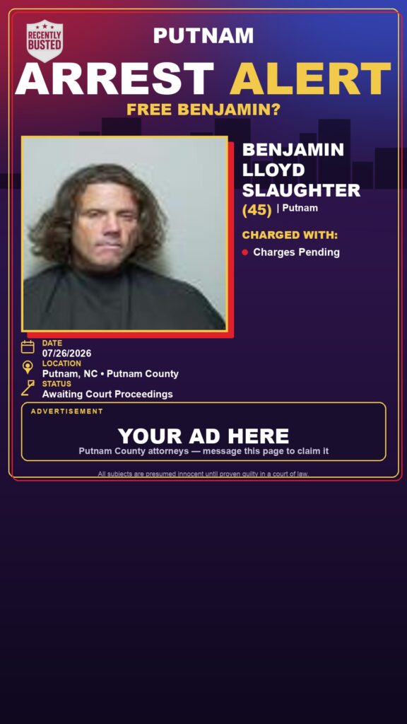 Booking photo of Benjamin Lloyd Slaughter