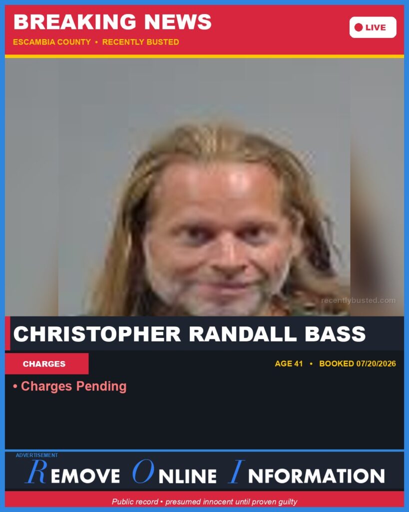 Booking photo of Christopher Randall Bass