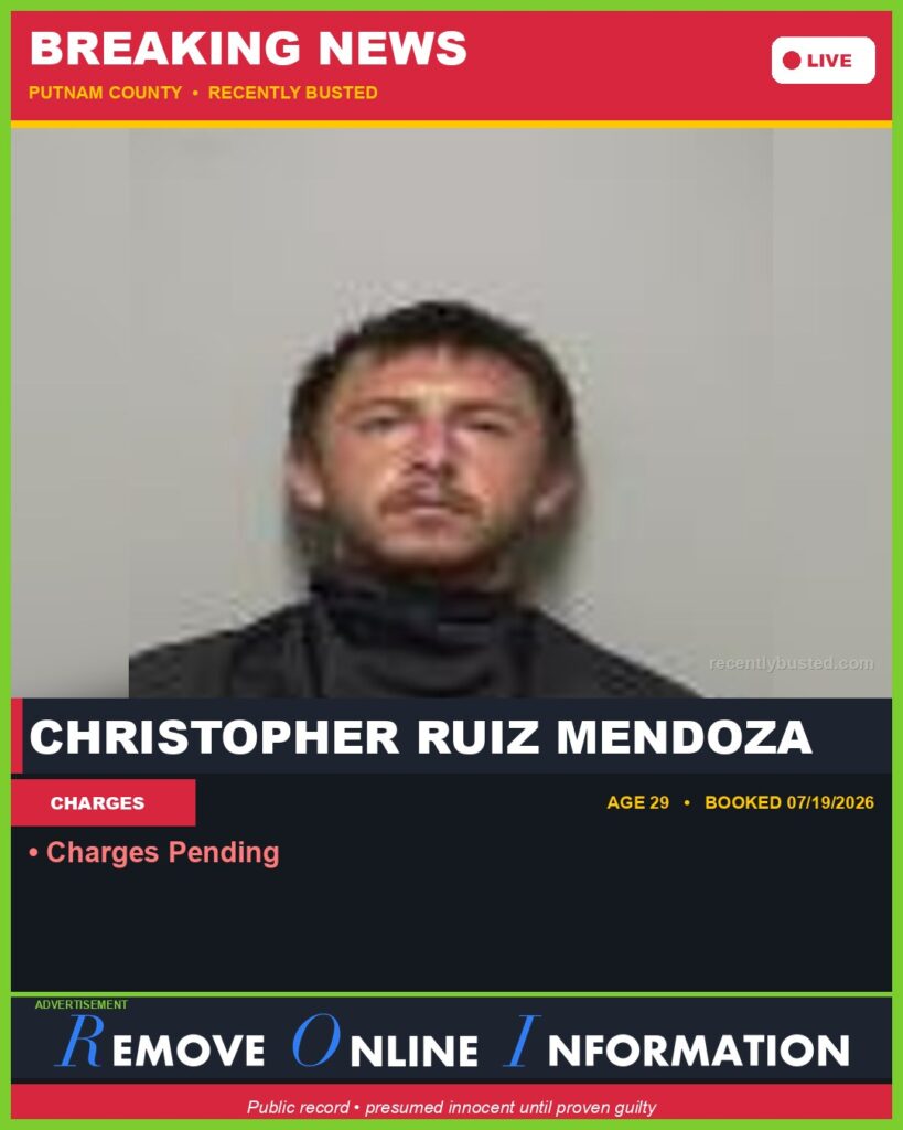 Booking photo of Christopher Ruiz Mendoza
