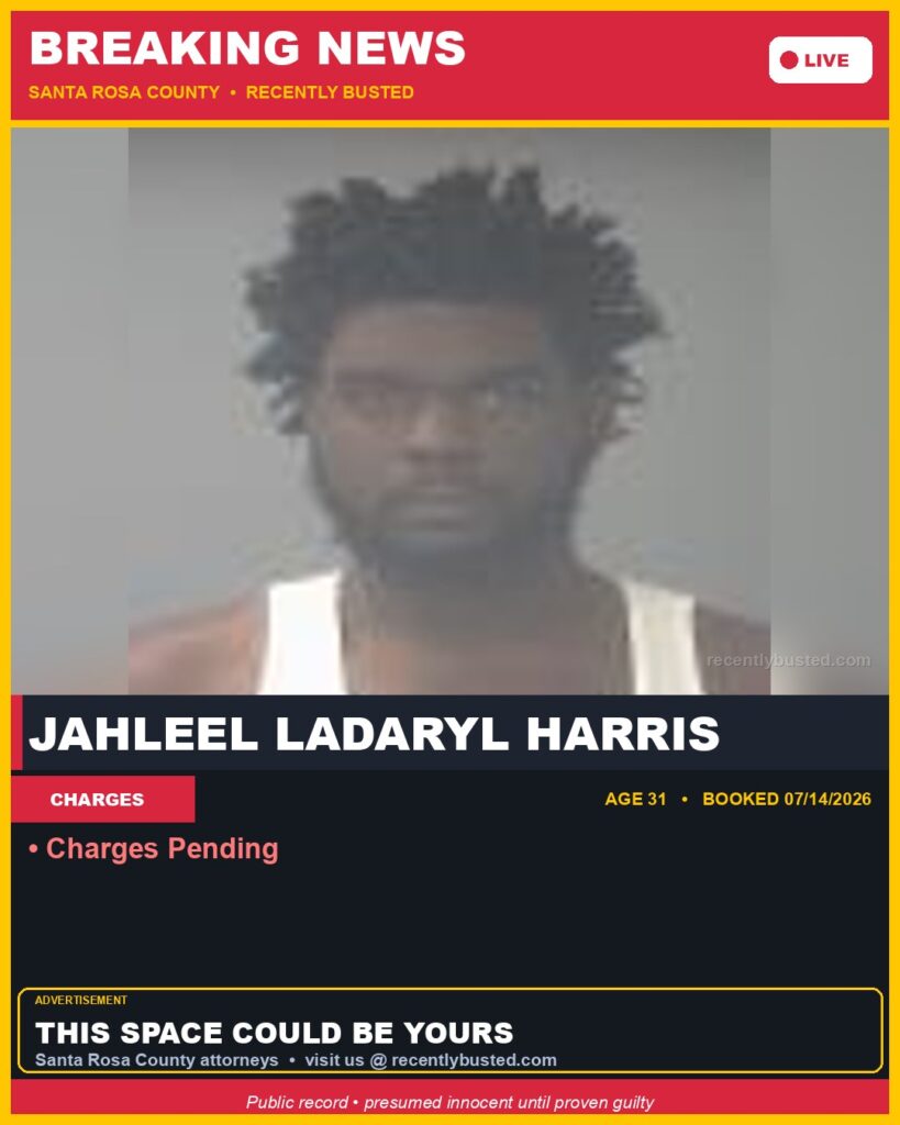 Booking photo of Jahleel Ladaryl Harris