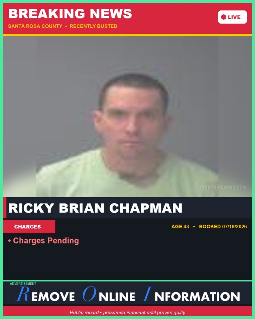 Booking photo of Ricky Brian Chapman