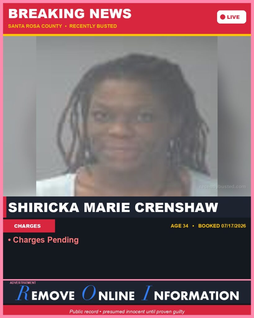 Booking photo of Shiricka Marie Crenshaw