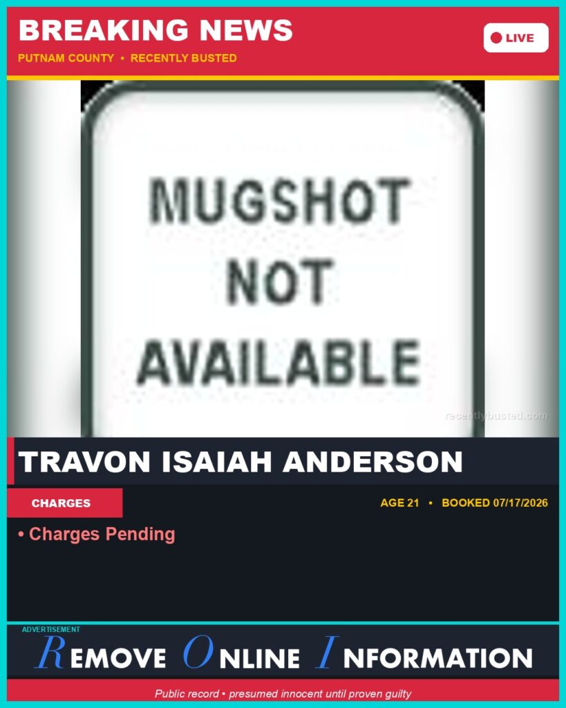 Booking photo of Travon Isaiah Anderson