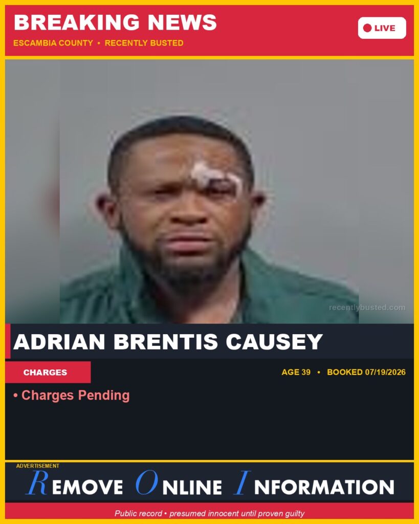 Booking photo of Adrian Brentis Causey
