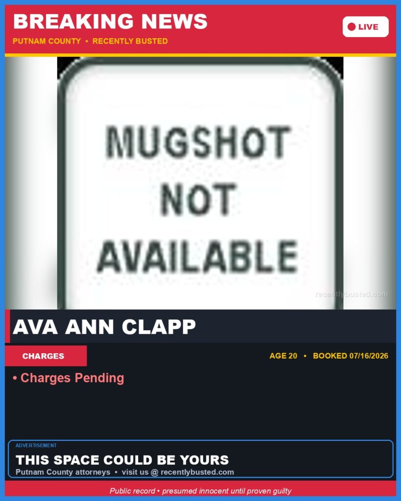 Booking photo of Ava Ann Clapp