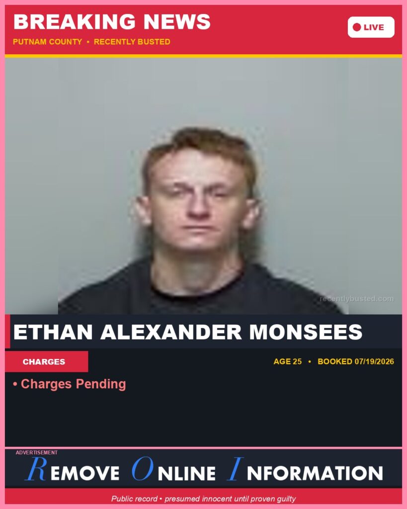 Booking photo of Ethan Alexander Monsees