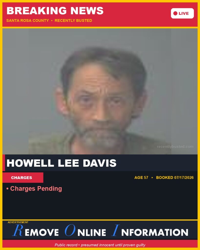 Booking photo of Howell Lee Davis