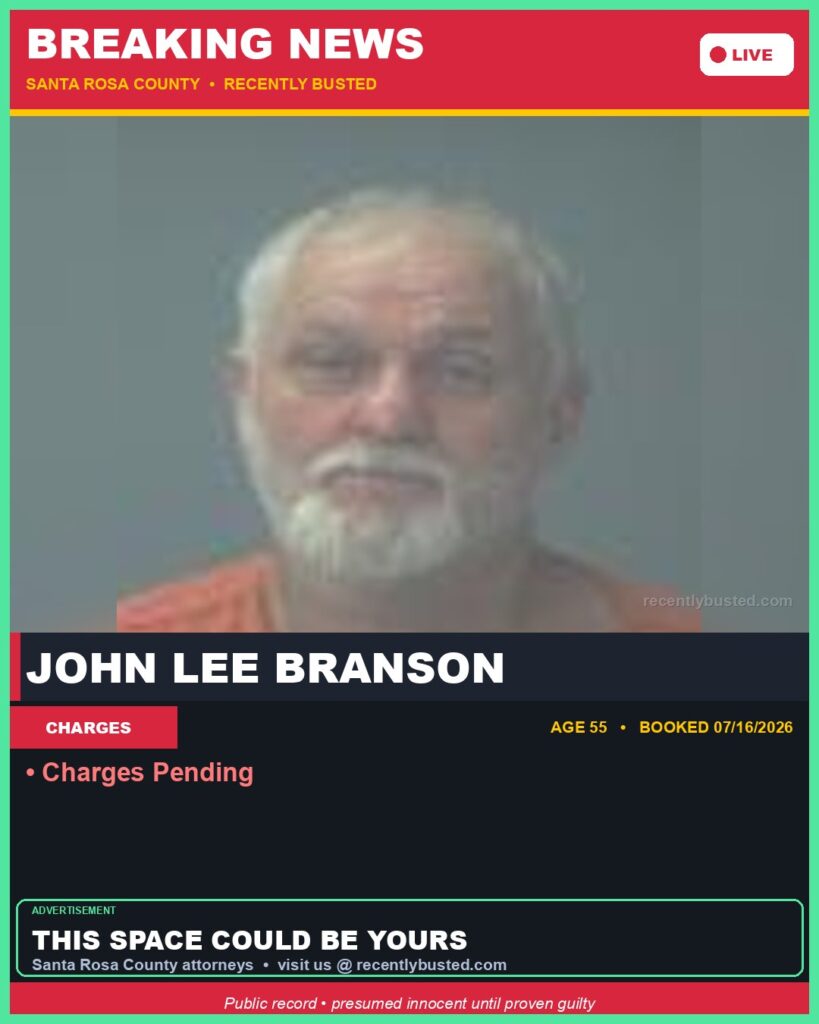 Booking photo of John Lee Branson