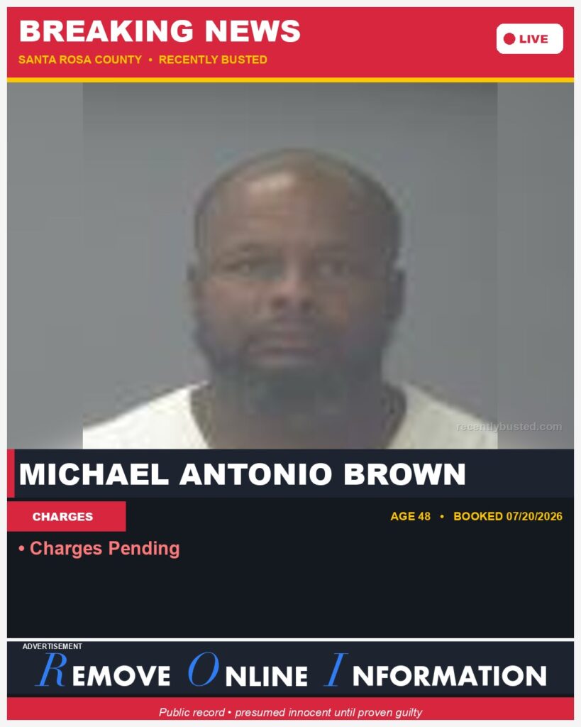 Booking photo of Michael Antonio Brown