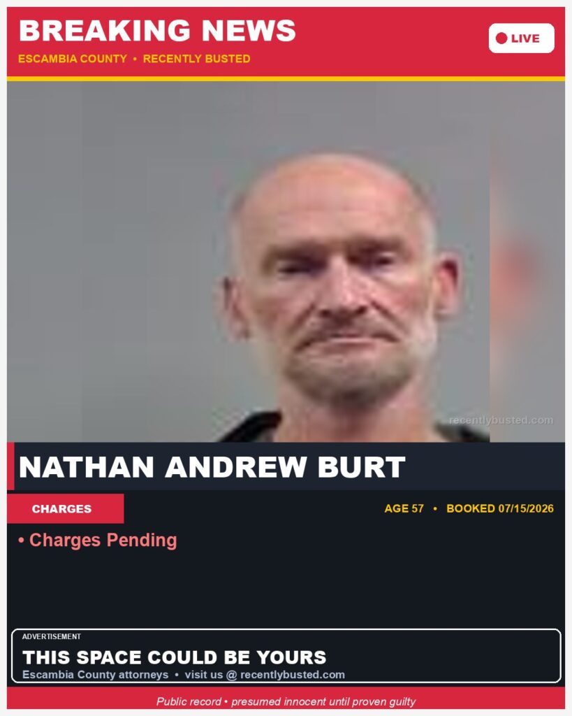 Booking photo of Nathan Andrew Burt