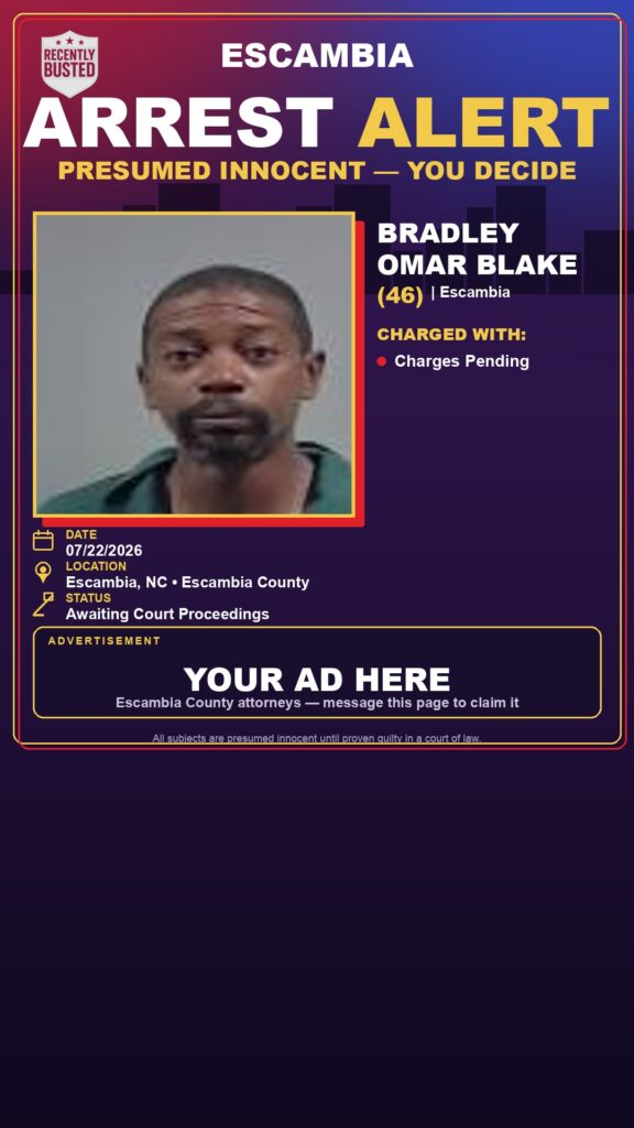 Booking photo of Bradley Omar Blake