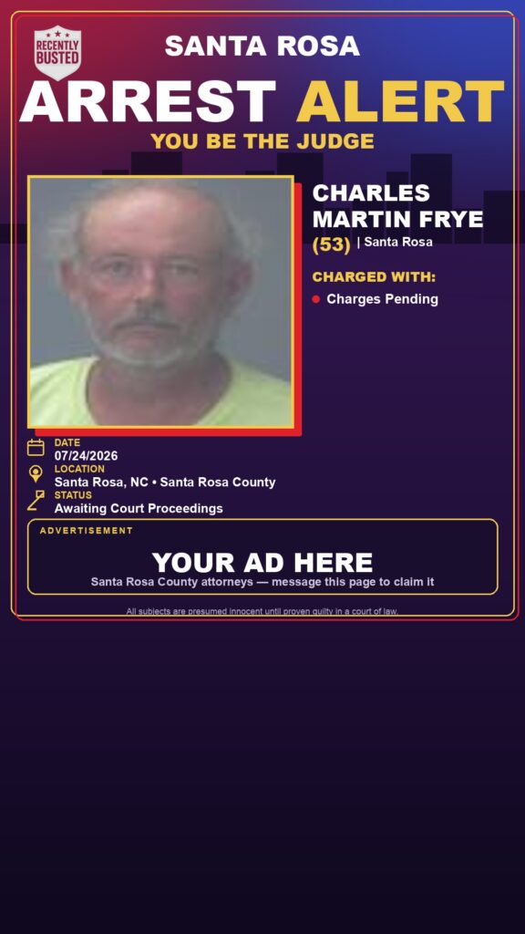 Booking photo of Charles Martin Frye