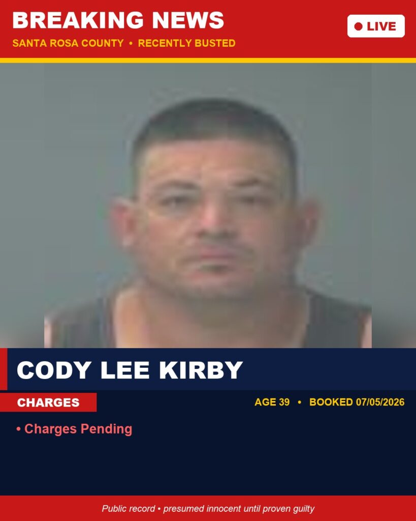 Booking photo of Cody Lee Kirby