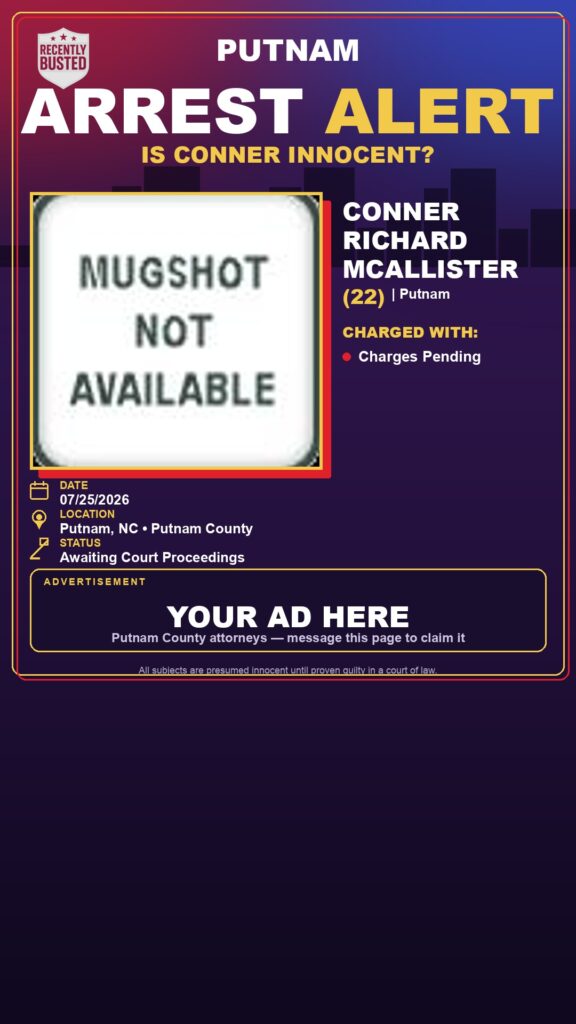Booking photo of Conner Richard Mcallister