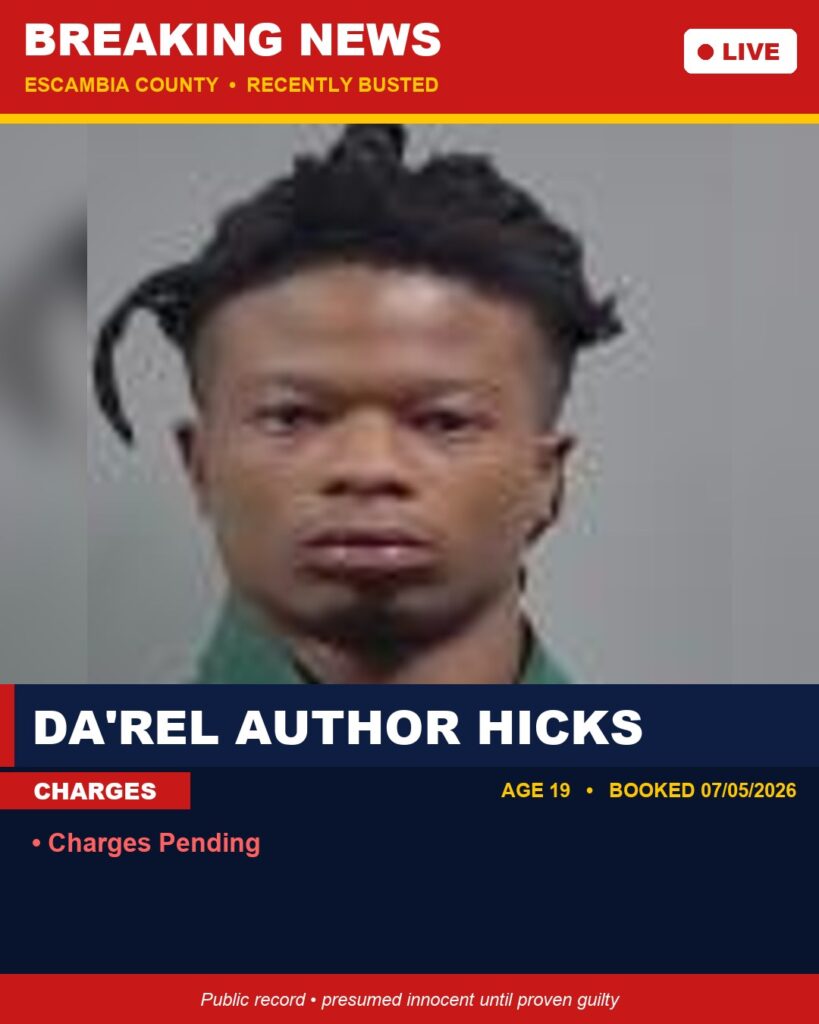 Booking photo of Da'Rel Author Hicks
