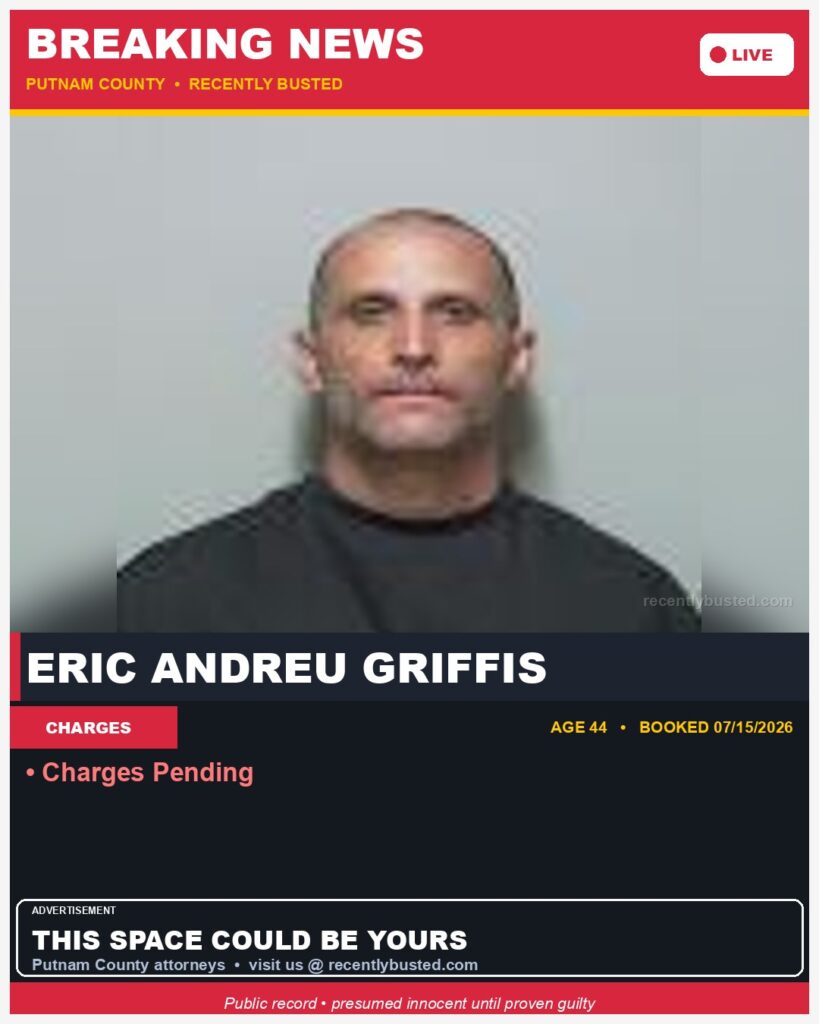 Booking photo of Eric Andreu Griffis