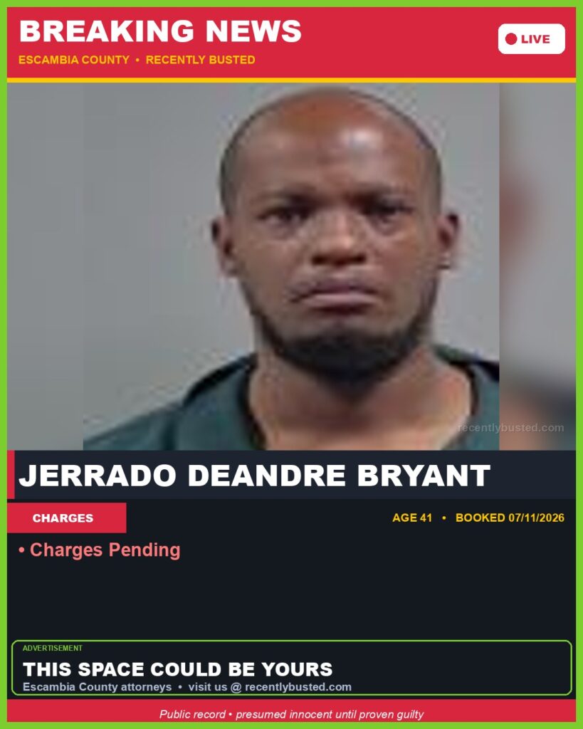 Booking photo of Jerrado Deandre Bryant
