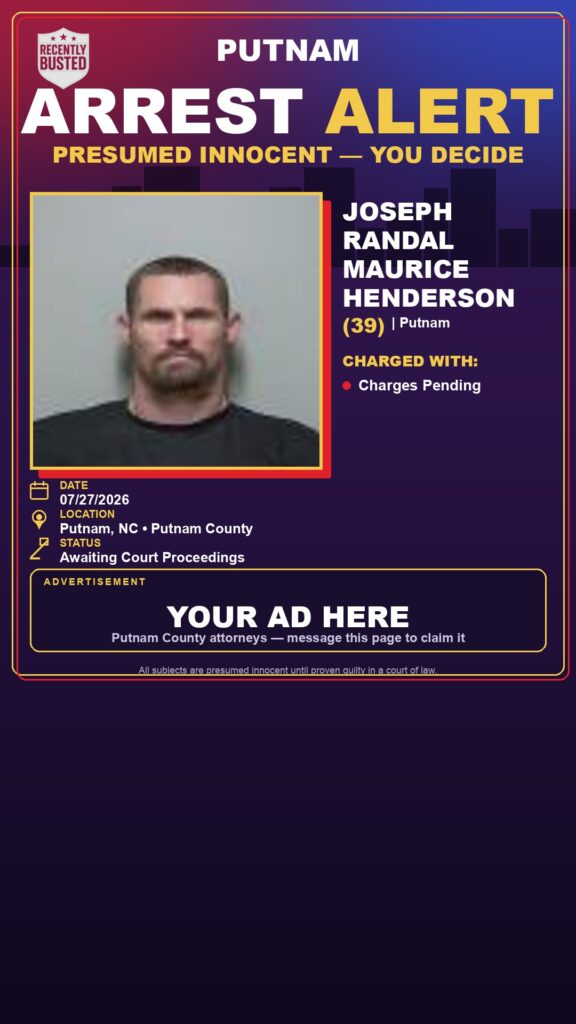 Booking photo of Joseph Randal Maurice Henderson