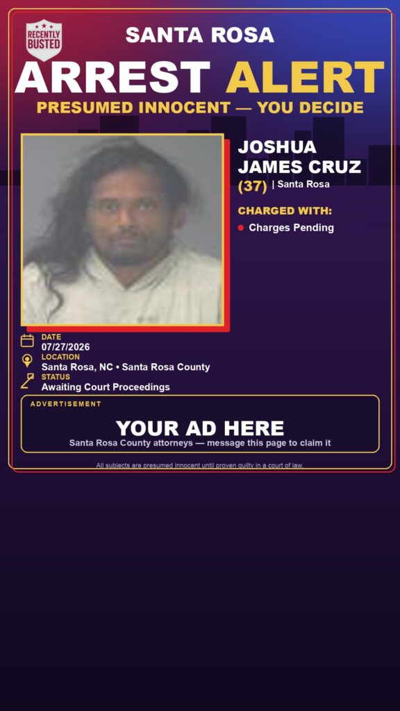 Booking photo of Joshua James Cruz