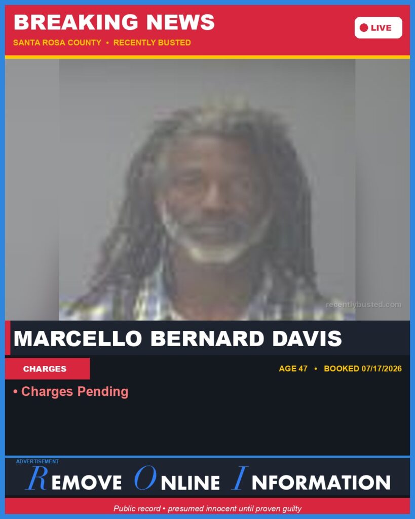 Booking photo of Marcello Bernard Davis