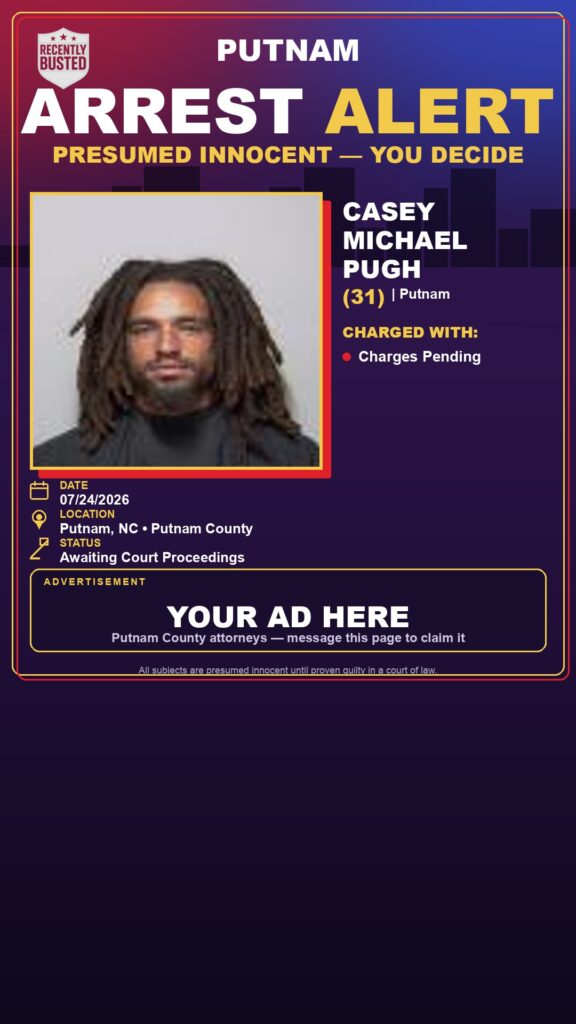 Booking photo of Casey Michael Pugh