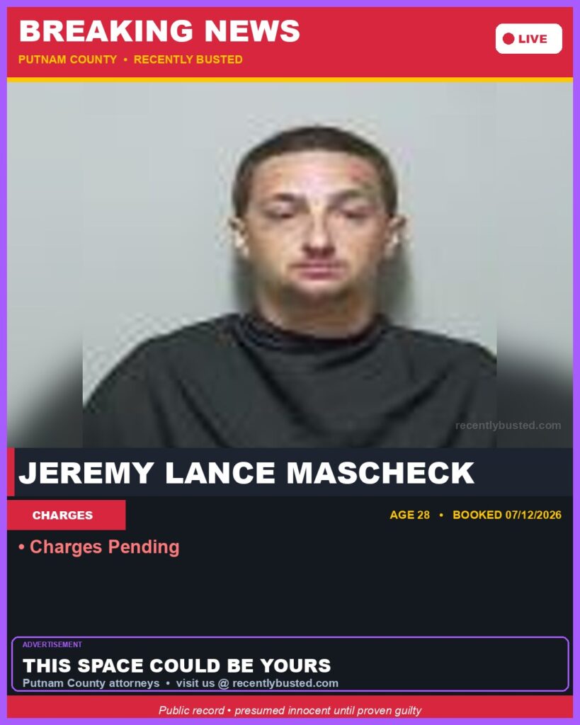 Booking photo of Jeremy Lance Mascheck