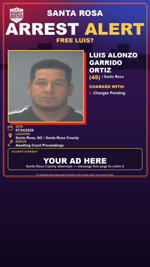 Booking photo of Luis Alonzo Garrido Ortiz
