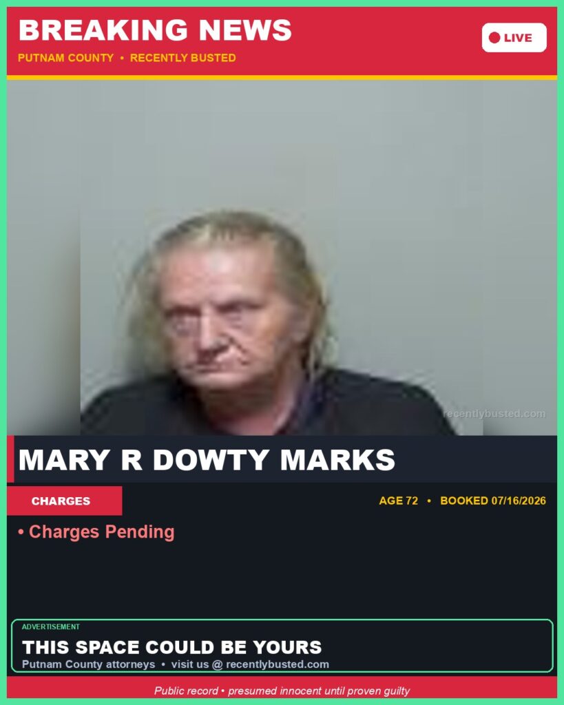 Booking photo of Mary R Dowty Marks