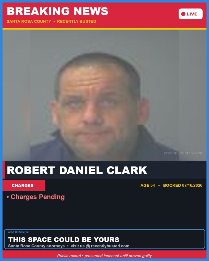 Booking photo of Robert Daniel Clark