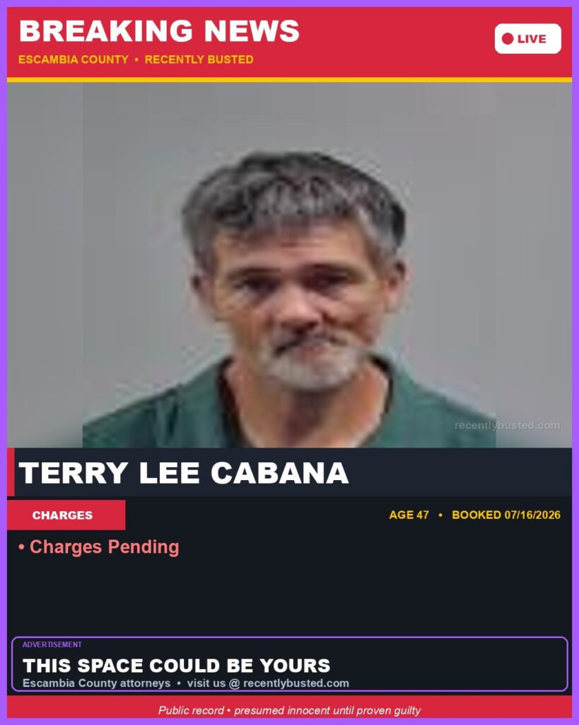 Booking photo of Terry Lee Cabana
