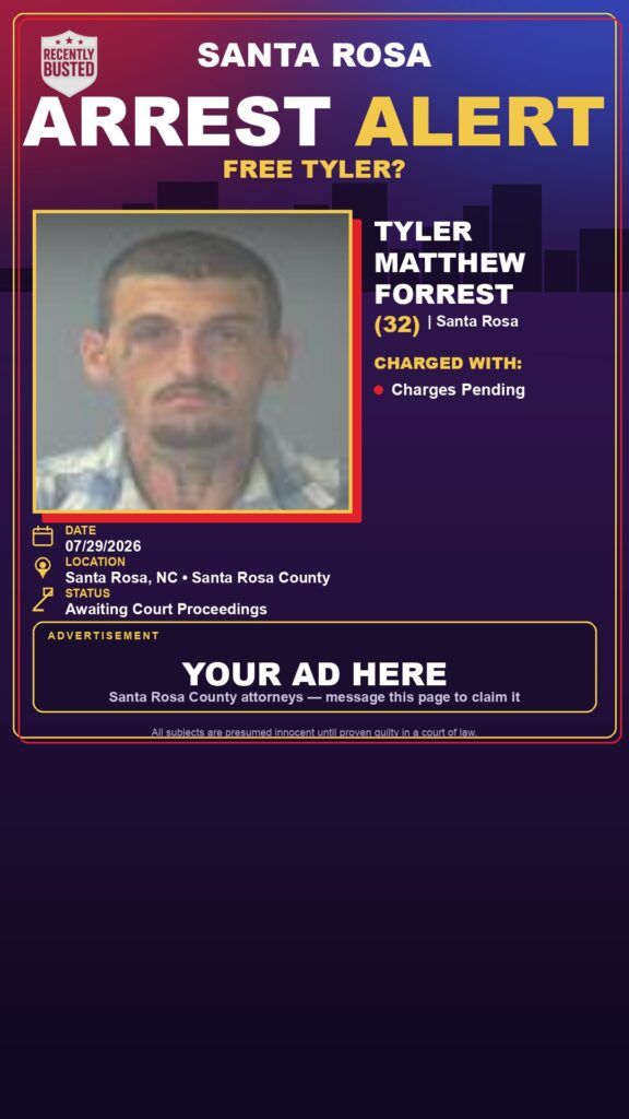Booking photo of Tyler Matthew Forrest