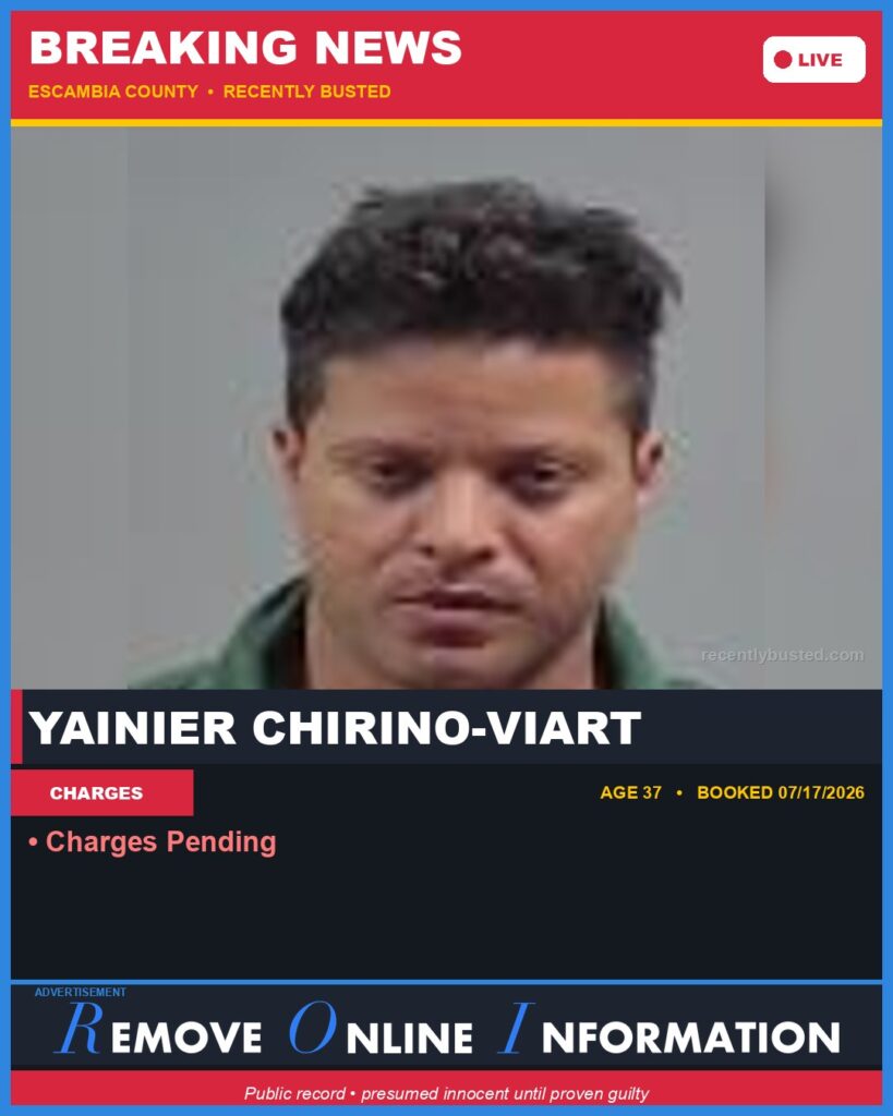 Booking photo of Yainier Chirino-Viart