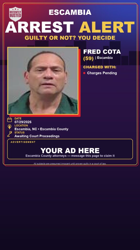 Arrest report - Fred Cota