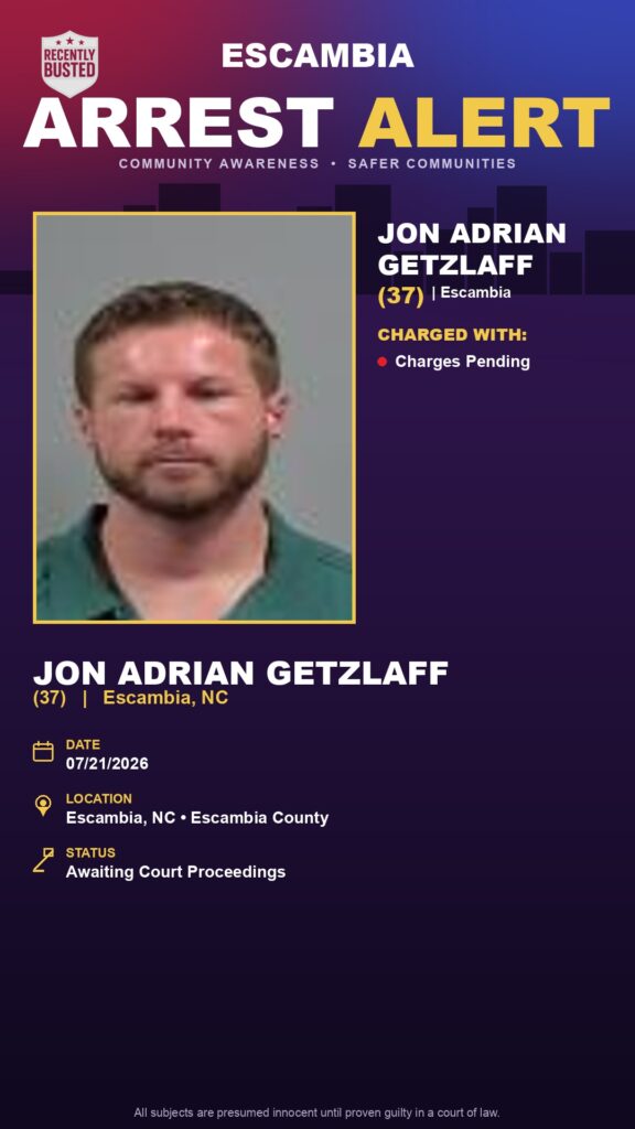 Booking photo of Jon Adrian Getzlaff