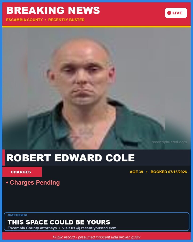 Booking photo of Robert Edward Cole