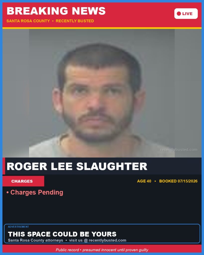 Booking photo of Roger Lee Slaughter