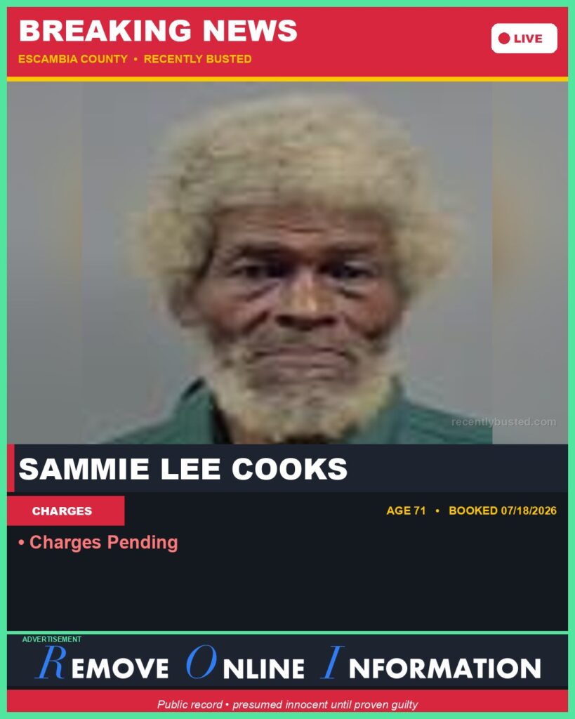 Booking photo of Sammie Lee Cooks